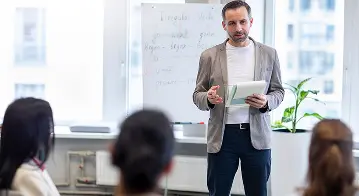 Instructor teaching french