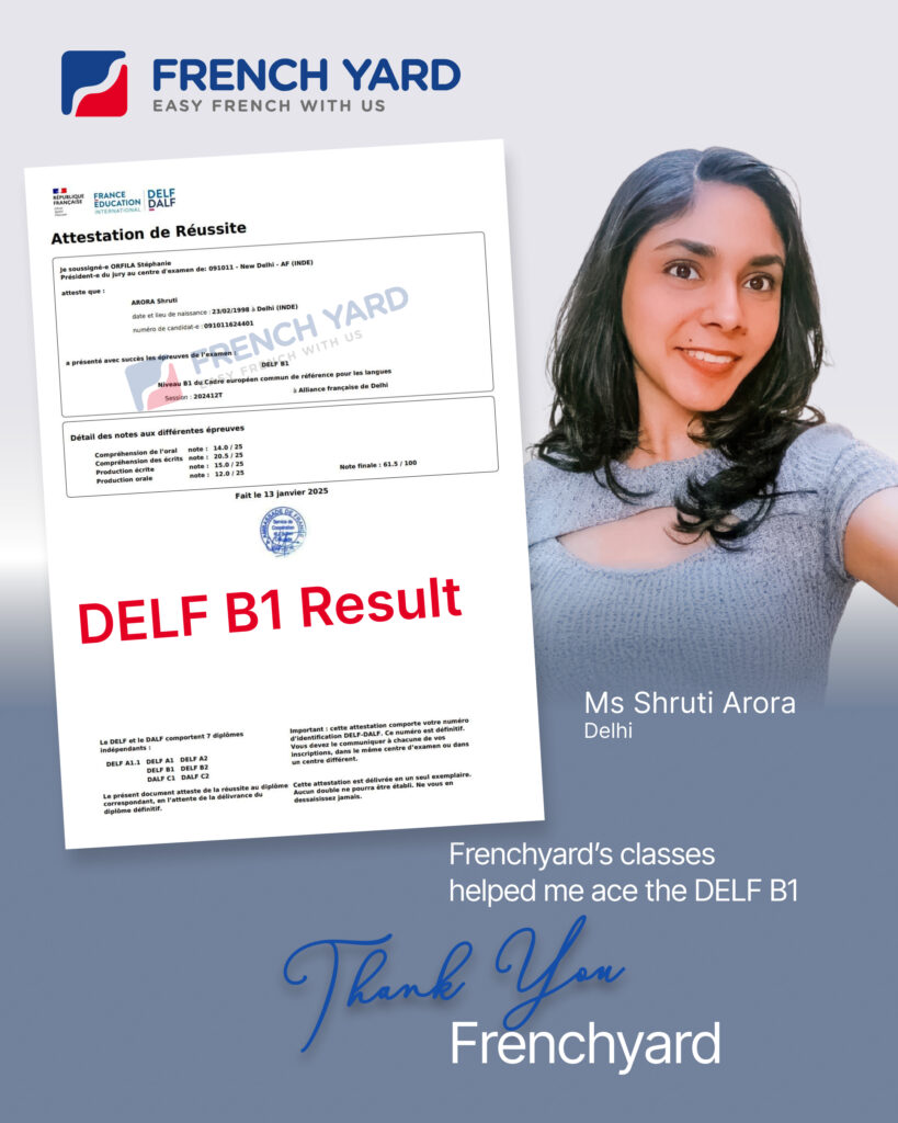 Student DELF B1 Result
