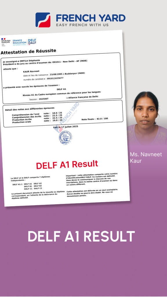 Student DELF A1 Result